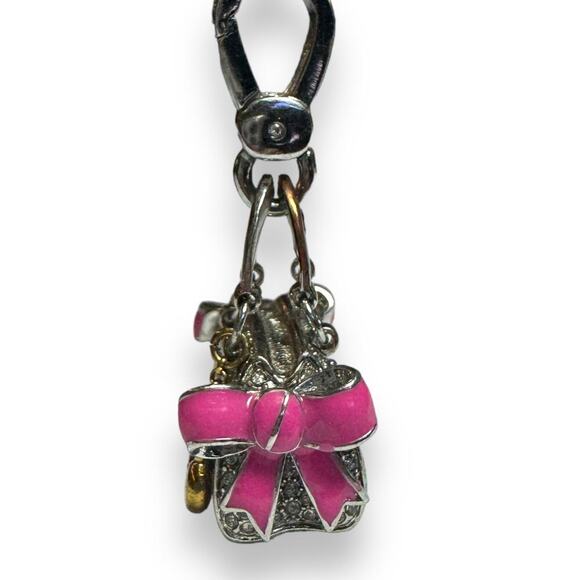 Juicy Couture Y2K Daydreamer Pave Rhinestone Purse Charm with Pink Bows - FAB - Picture 10 of 11